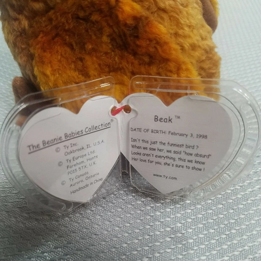 Beak the Kiwi Bird New with Tag Protector and Tush Tag beanie babies‎ 1998